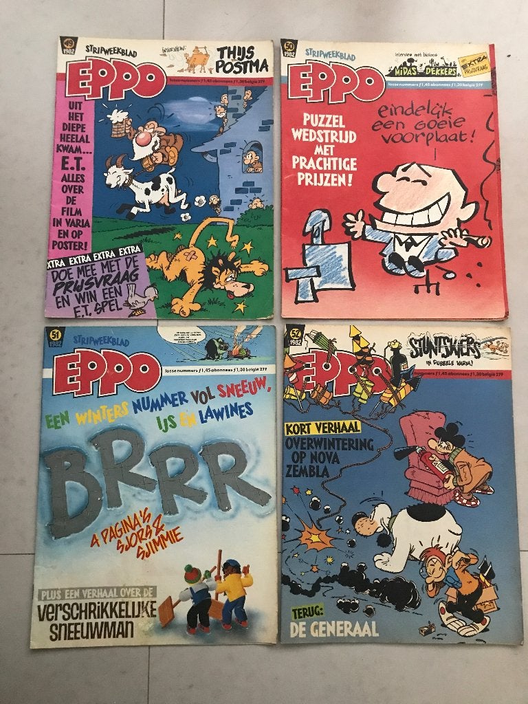 Eppo Stripweekblad - 4 nummers uit 1982, Boeken, Stripboeken, Meerdere stripboeken, Ophalen of Verzenden, Gelezen