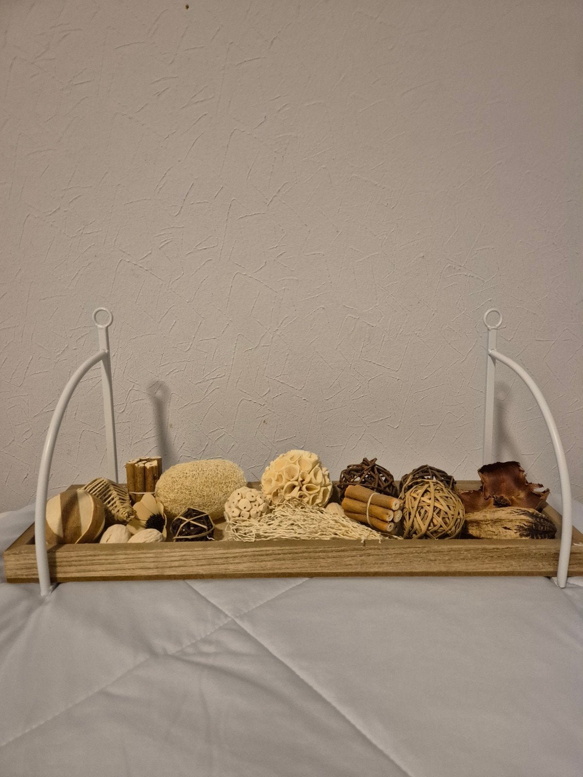 Houten rekje met deco, Ophalen of Verzenden