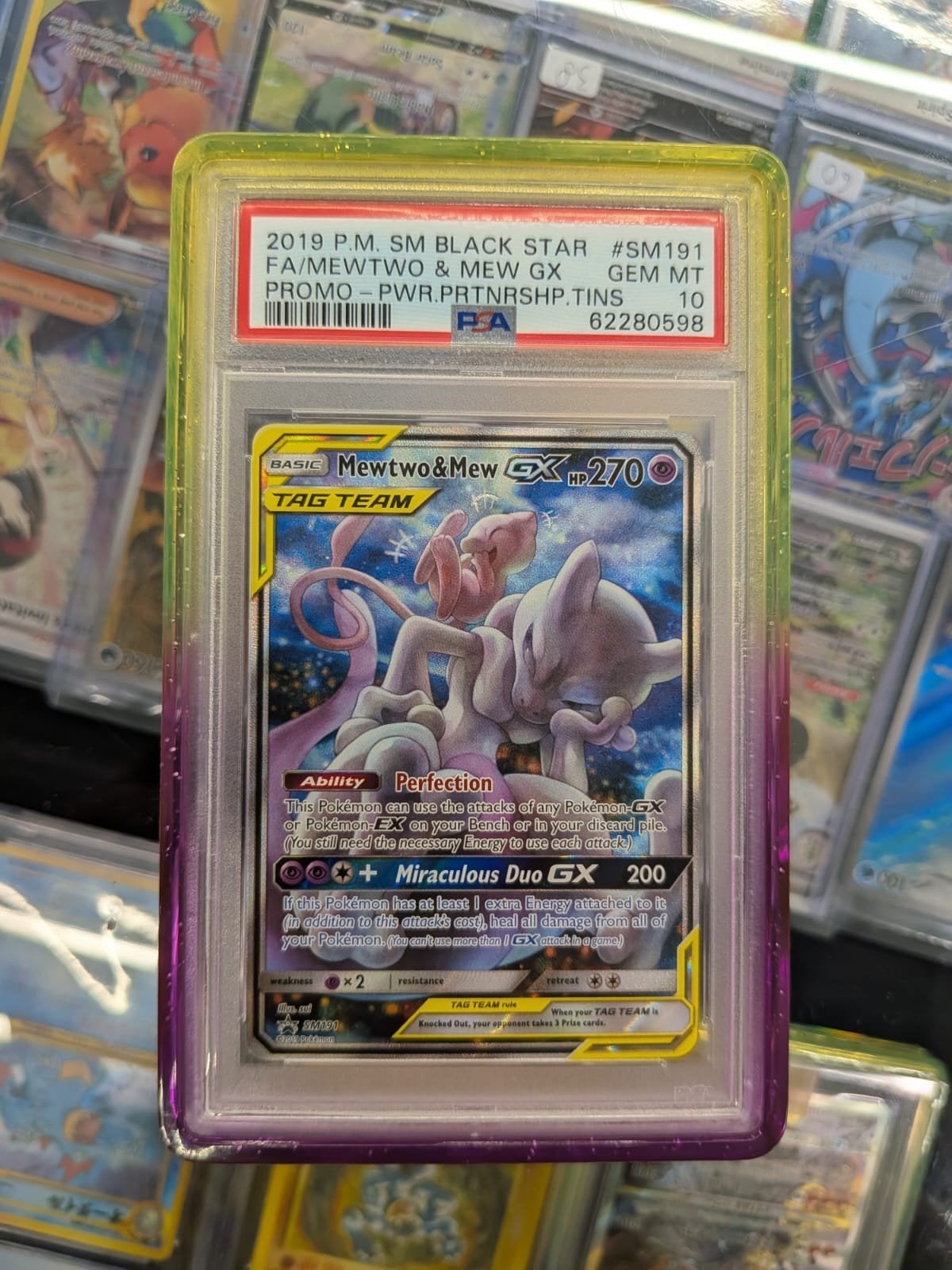 Mewtwo & Mew GX TAG TEAM PSA 10 SM191, Ophalen of Verzenden