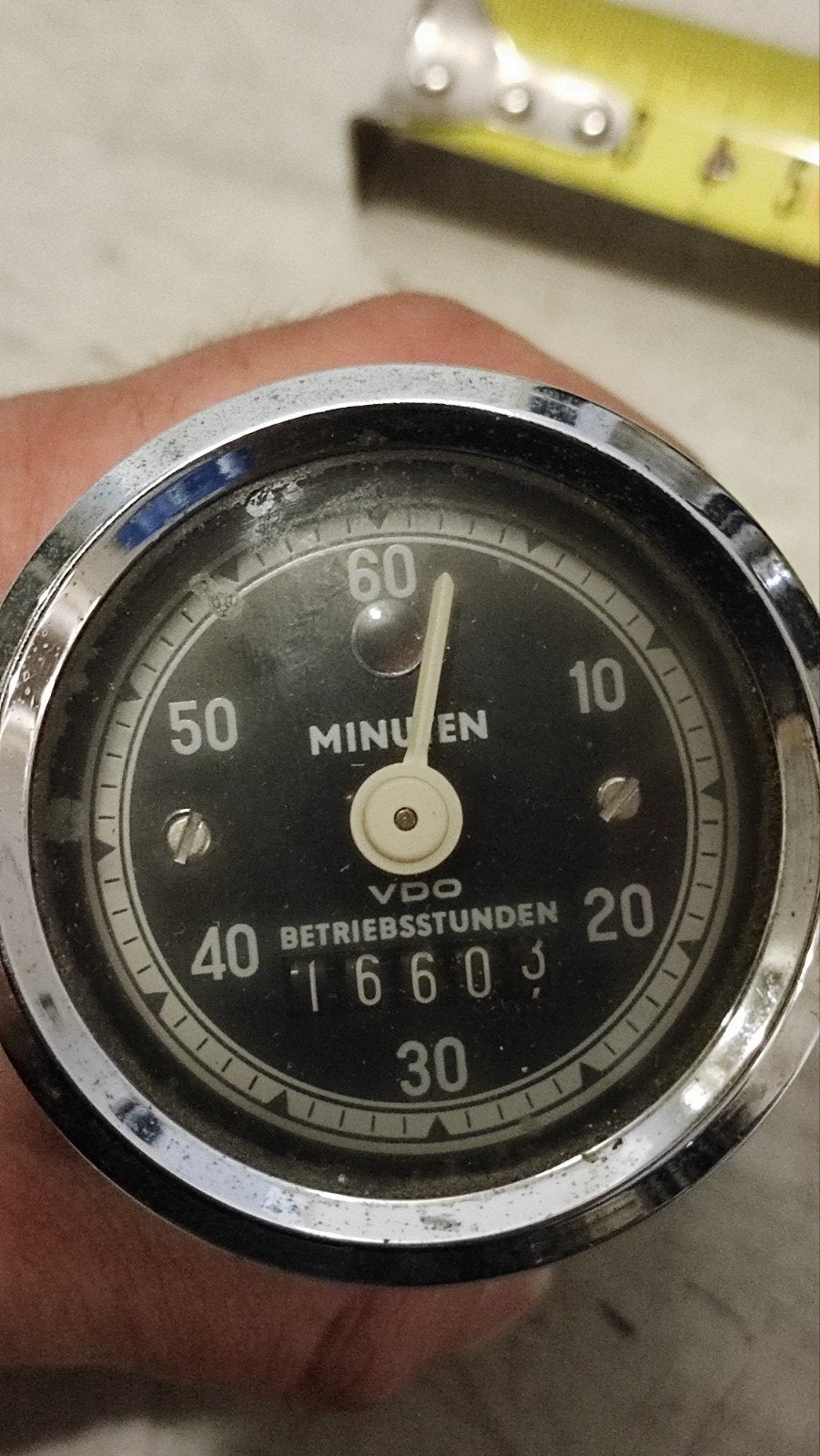 Vintage VDO Bedrijfsurenteller 60mm., Auto-onderdelen, Ophalen of Verzenden, Gebruikt, Universele onderdelen