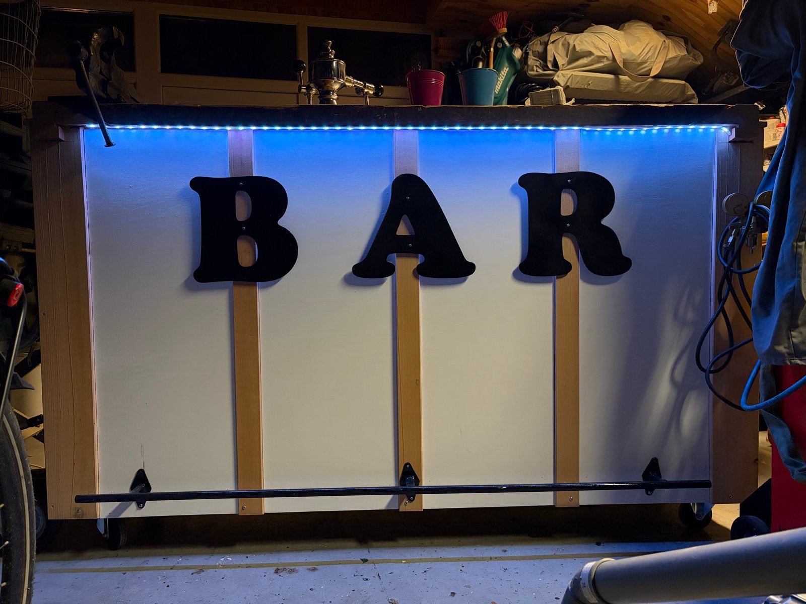 Unieke!  Biertap bar tap tapinstallatie LED antiek werkblad, Ophalen, Gebruikt