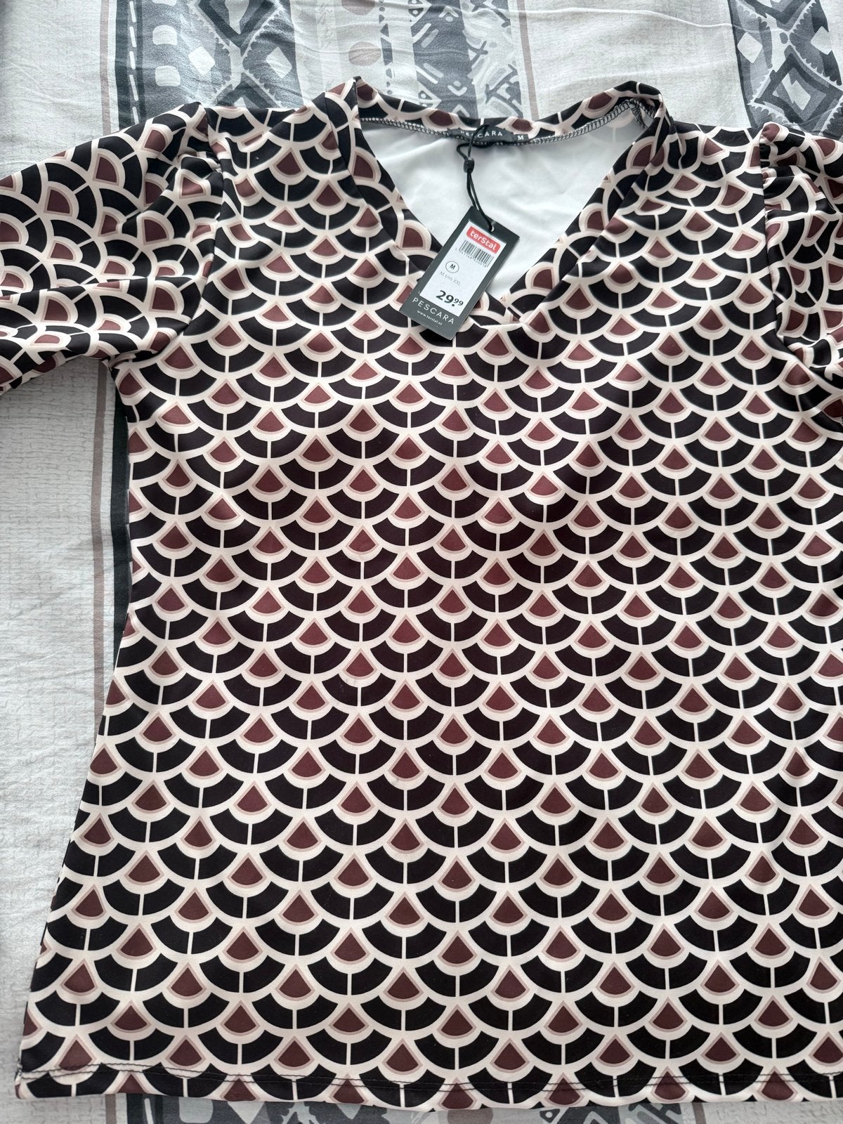 Pescara blouse met geometrische print - Maat M, Maat 38/40 (M), Meerkleurig, Nieuw, Ophalen of Verzenden