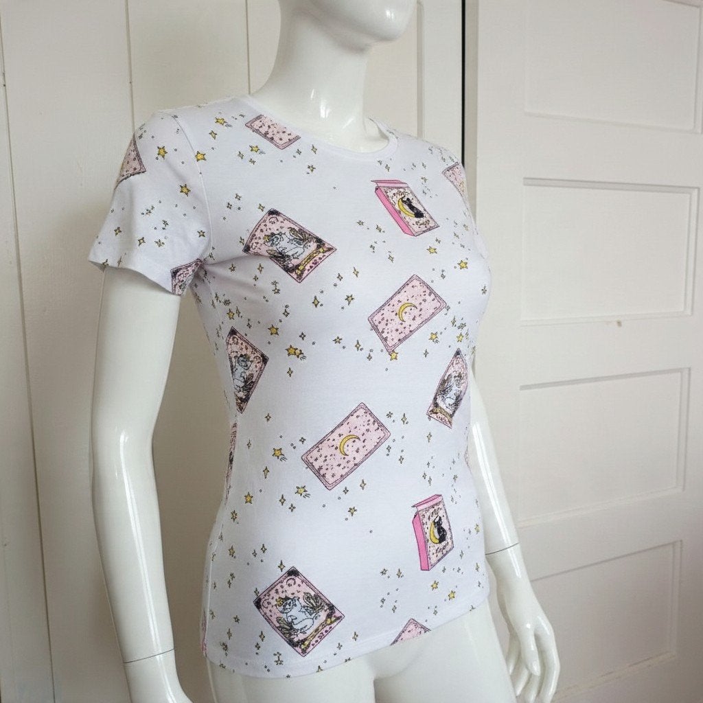 Sinsay Tarot Kat Grafisch T-shirt Wit Roze Maat L Nieuw, Kleding | Dames, Ophalen of Verzenden, Nieuw, Wit