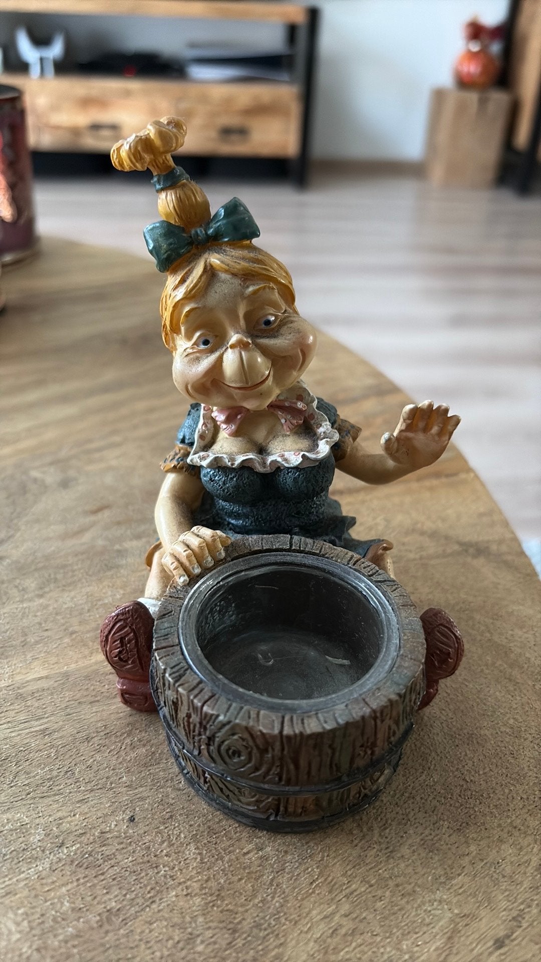 Laaf waxinelicht houder, Ophalen of Verzenden, Zo goed als nieuw, Beeldje of Poppetje