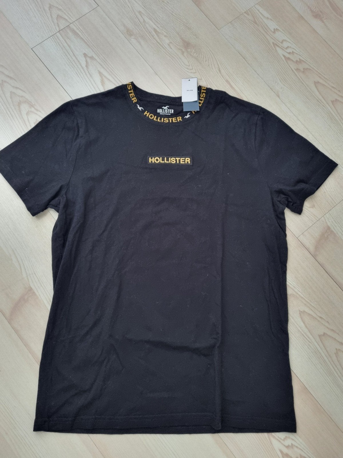 Nieuw Hollister T-shirt met kaartje, maat L, 100% katoen, Kleding | Heren, Maat 52/54 (L), Verzenden, Zwart, Nieuw