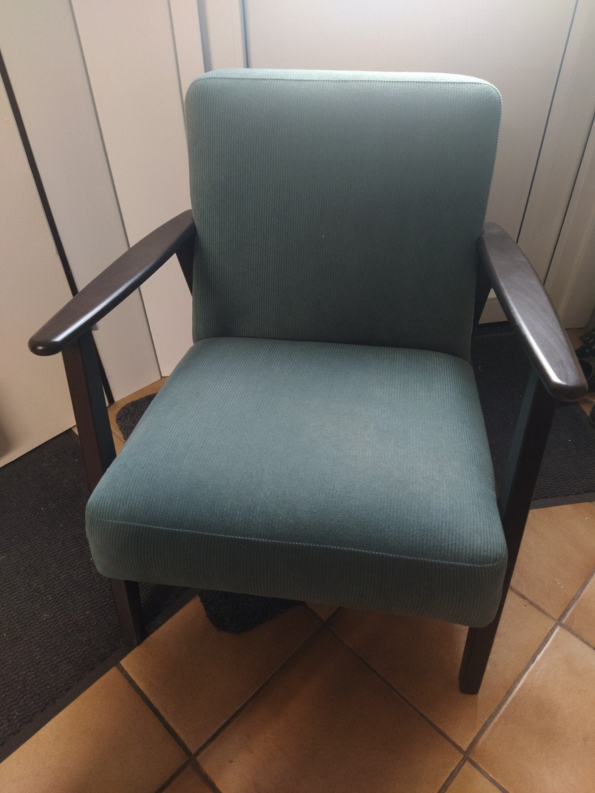 IKEA Ekenäset Fauteuil Kelinge Grijsturkoois, Huis en Inrichting, Fauteuils, Zo goed als nieuw, Hout, Stof, 75 tot 100 cm, 75 tot 100 cm