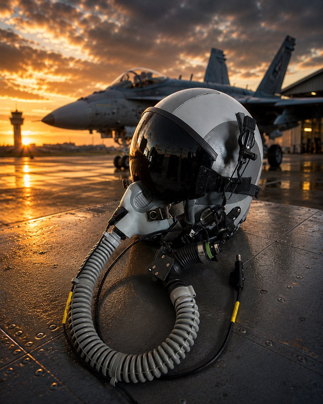 Authentieke USAF HGU-55 Vliegerhelm met Zuurstofmasker, Ophalen of Verzenden, Luchtmacht, Overige gebieden, Helm of Baret