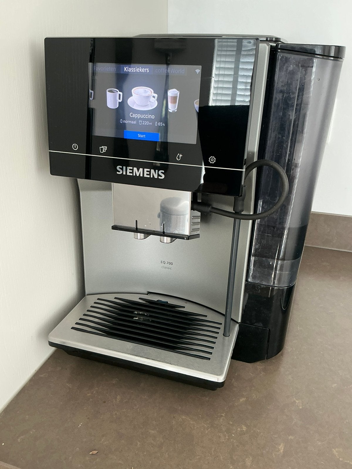 Siemens EQ700 Classic Volautomatische espressomachine koffie, Ophalen, Afneembaar waterreservoir, 10 kopjes of meer, Koffiemachine