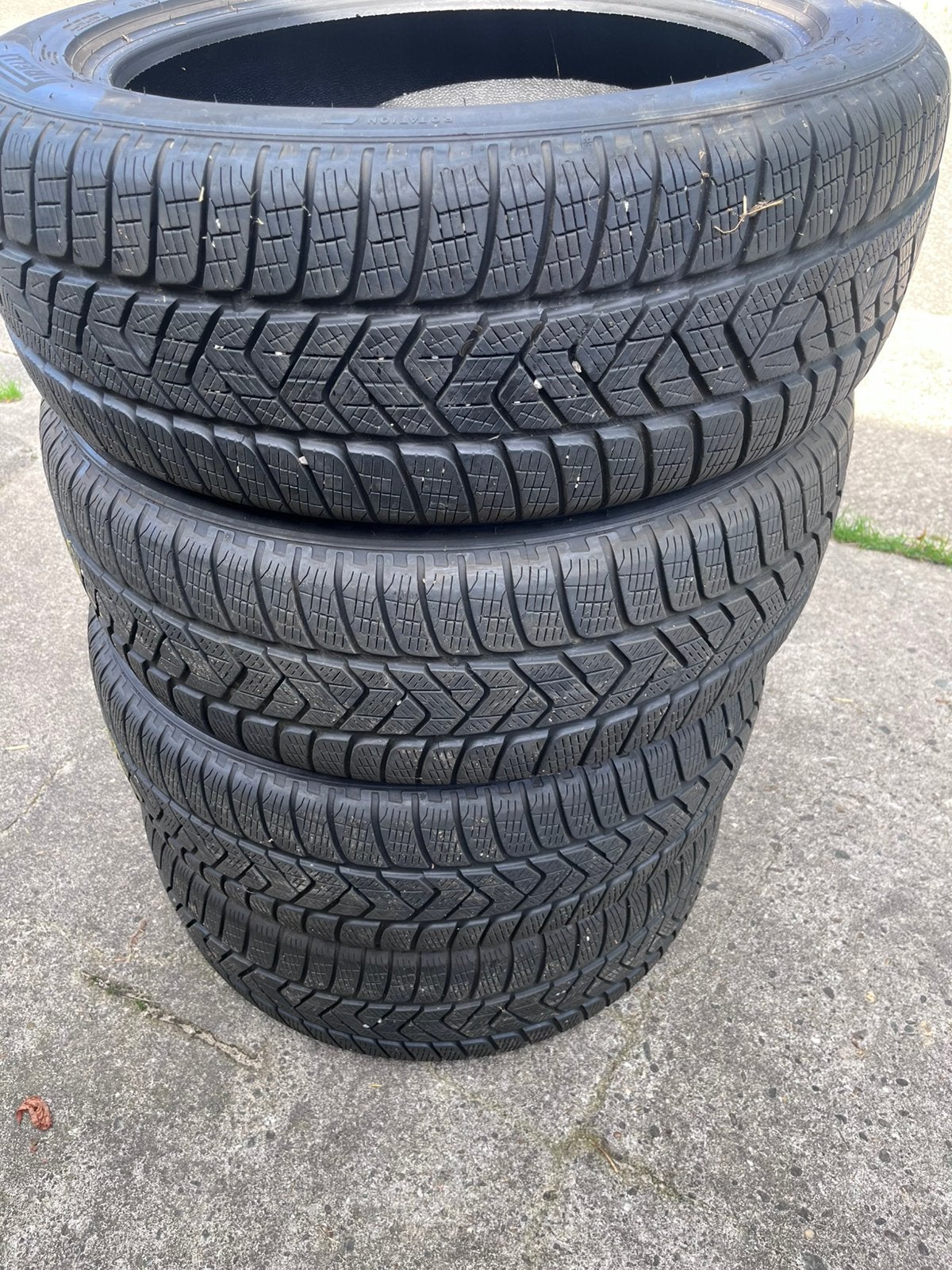225/55/R19 99H M+S 4x Pirelli Scorpion winterbanden 7mm, Ophalen, Gebruikt, BMW