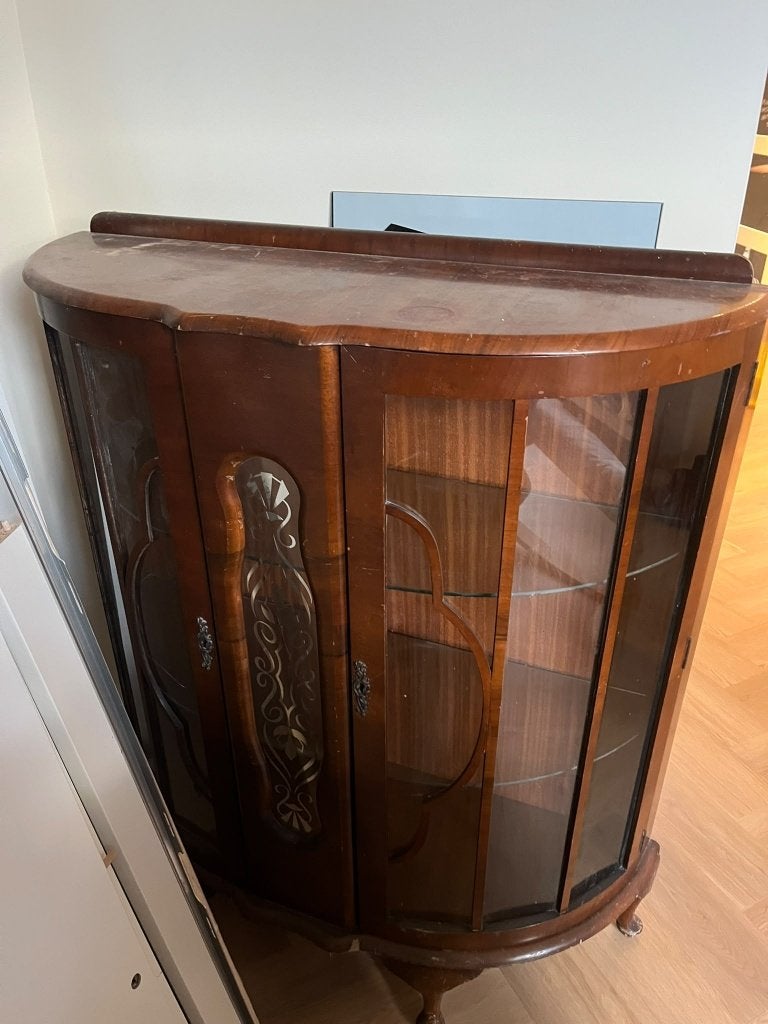 Antieke Vitrinekast / Boekenkast met Glazen Planken, Antiek en Kunst, Ophalen