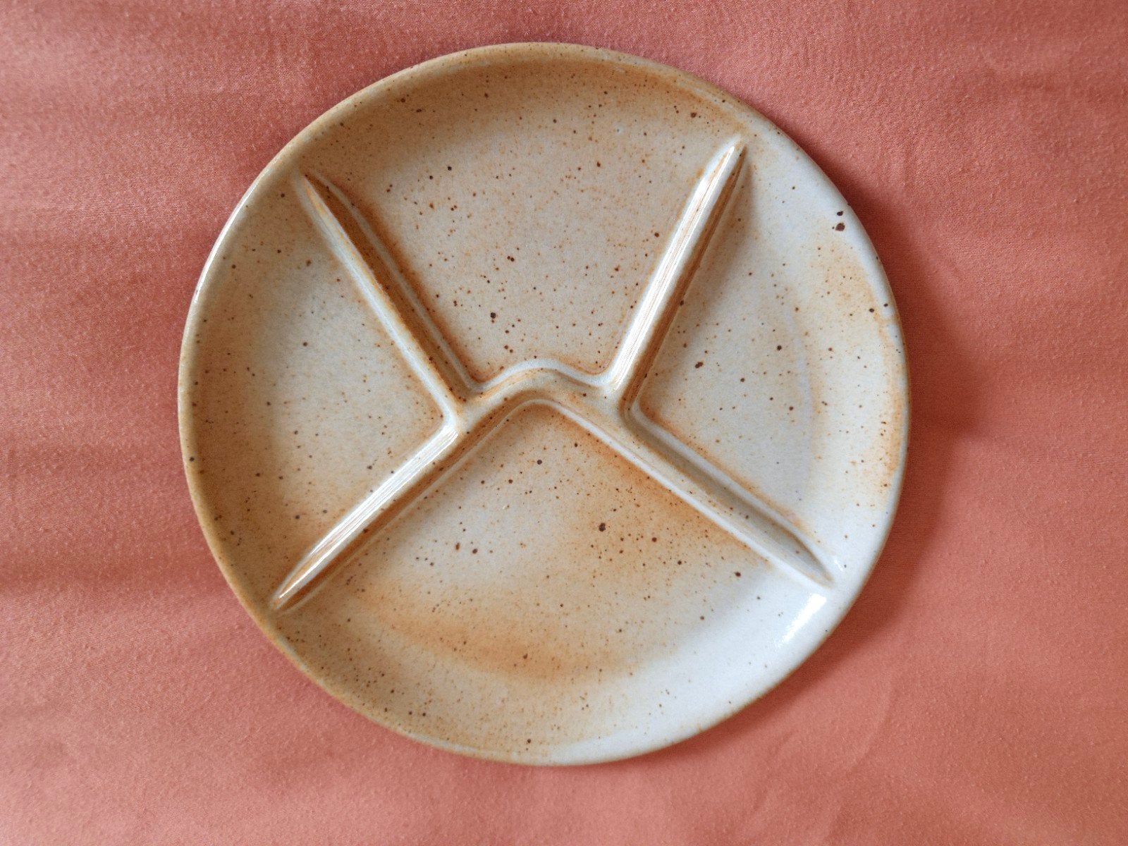 6 vintage gourmetbordjes grès/steengoed, Ophalen of Verzenden