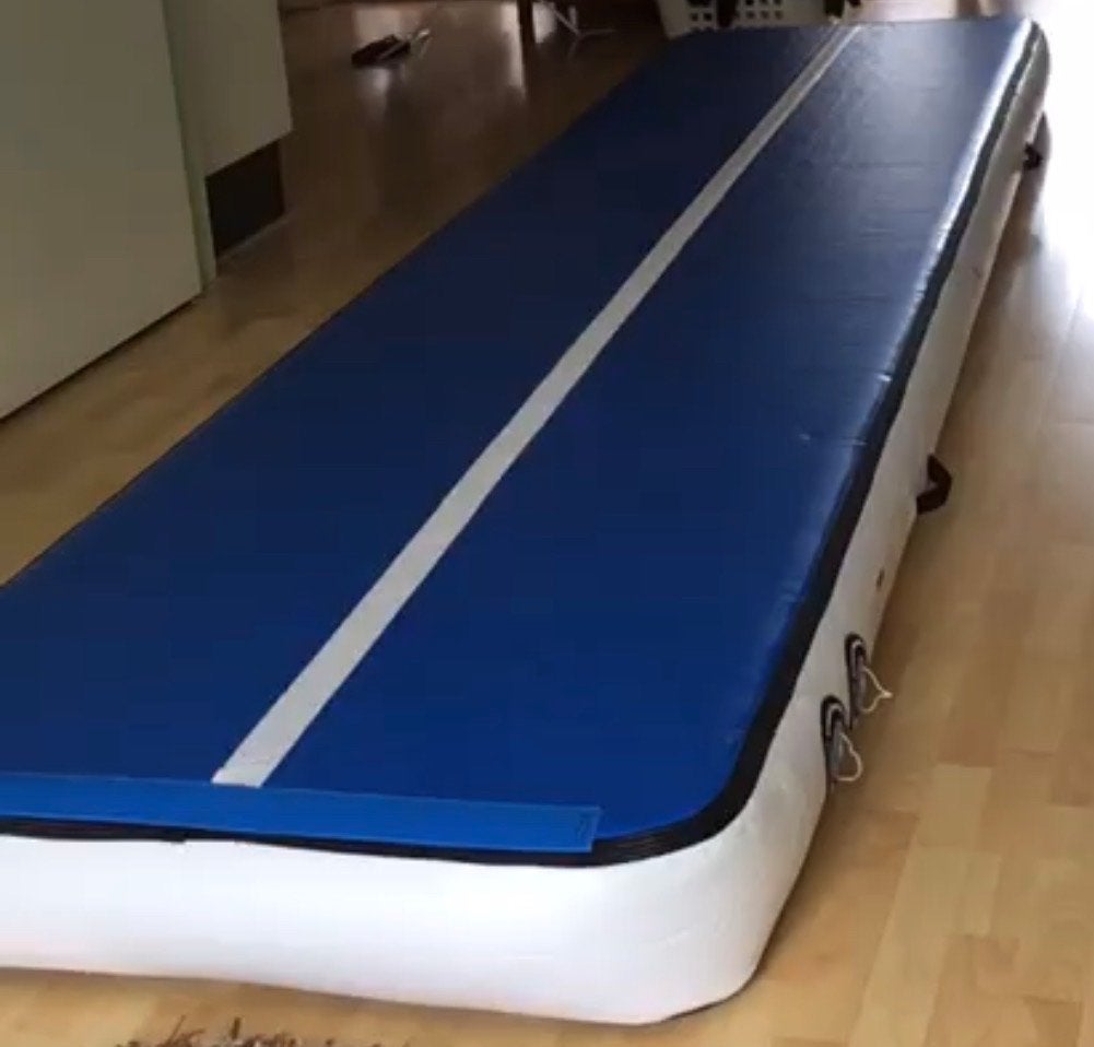 Airtrack/springmat 4m x 1m, 20cm dik, Sport en Fitness, Ophalen, Blauw, Overige typen, Groter dan maat 42