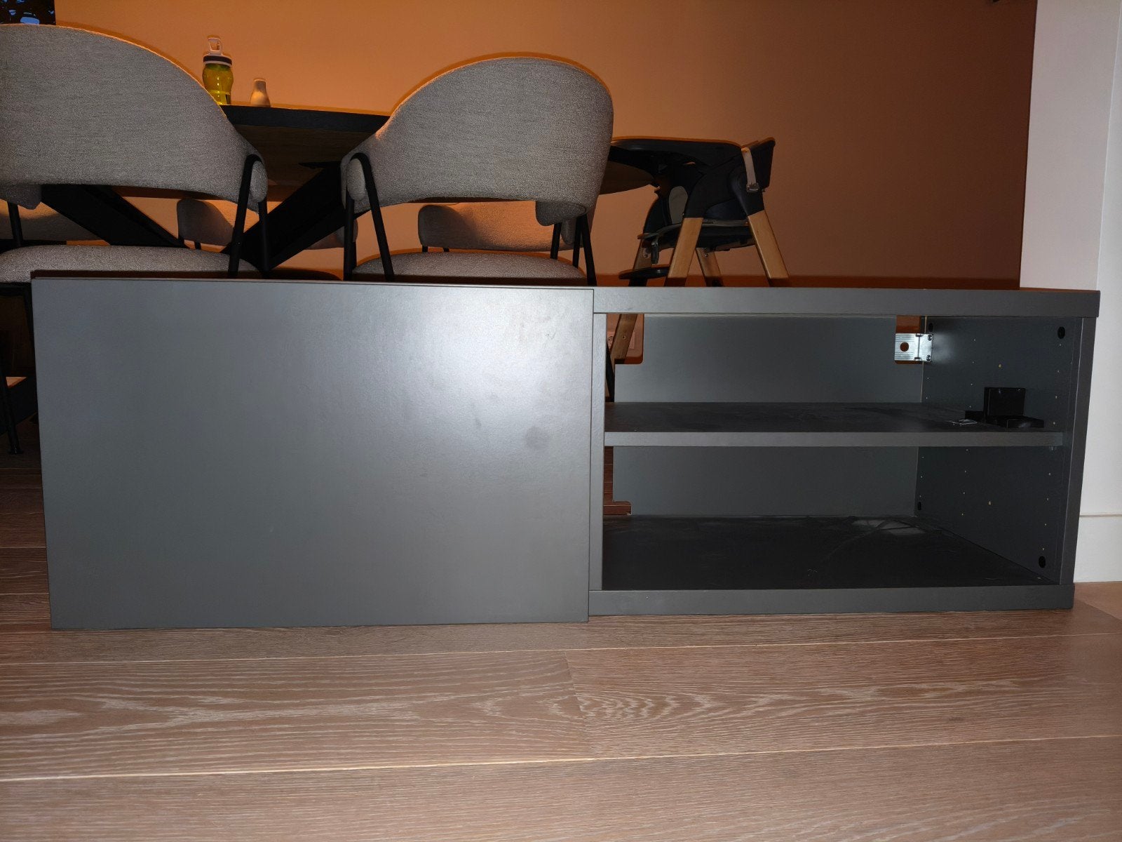 IKEA Besta TV meubel antraciet 120cm, Gebruikt, 100 tot 150 cm, Ophalen of Verzenden, Minder dan 100 cm