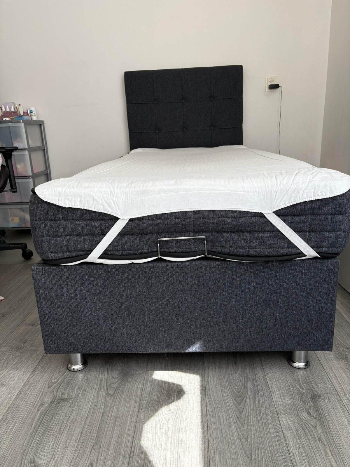 Boxspring 90x200 cm Zo goed als nieuw, Ophalen, Zo goed als nieuw, Eenpersoons, 90 cm