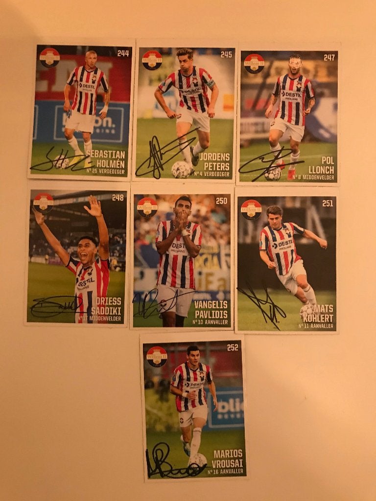 Willem II Voetbalplaatjes - Gesigneerd, Ophalen of Verzenden, Gebruikt, Willem II, Poster, Plaatje of Sticker