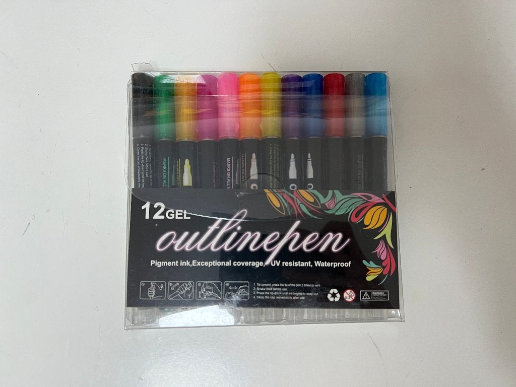 Glitterstiften Kleurstiften Glitterpennen Outline Markers, S, Nieuw, Ophalen of Verzenden, Potlood of Stift