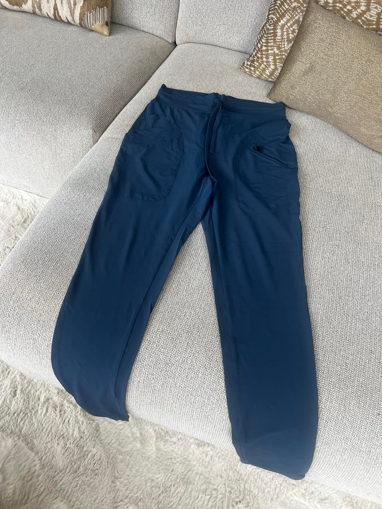 Japan Tky travel stof broek L teal blauw - PERFECTE STAAT, Kleding | Dames, Broeken en Pantalons, Zo goed als nieuw, Maat 42/44 (L)