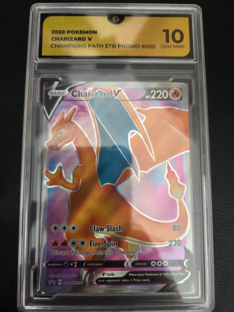 Charizard V 2020 Champions Path ETB Promo #050 PSA 10, Ophalen of Verzenden