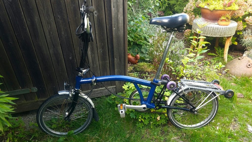 De Originele Blauwe Brompton  vouwfiets, Ophalen, Gebruikt, Brompton, 16 tot 18 inch