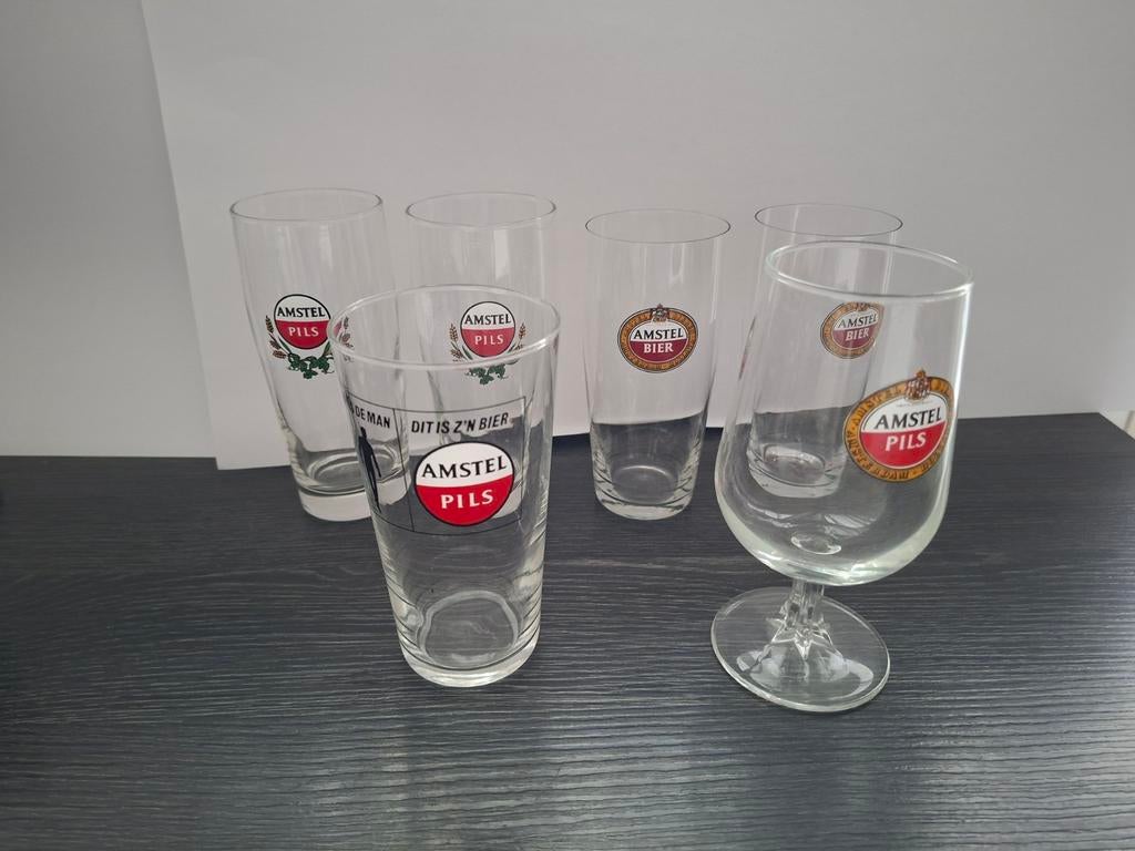 Bierglazen Amstel, Ophalen of Verzenden, Gebruikt, Glas of Glazen, Amstel