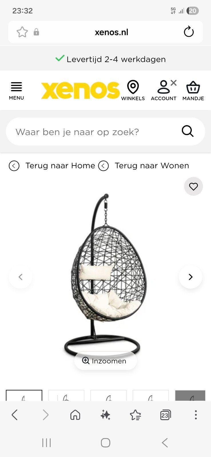 Ei stoel, Ophalen, Binnen