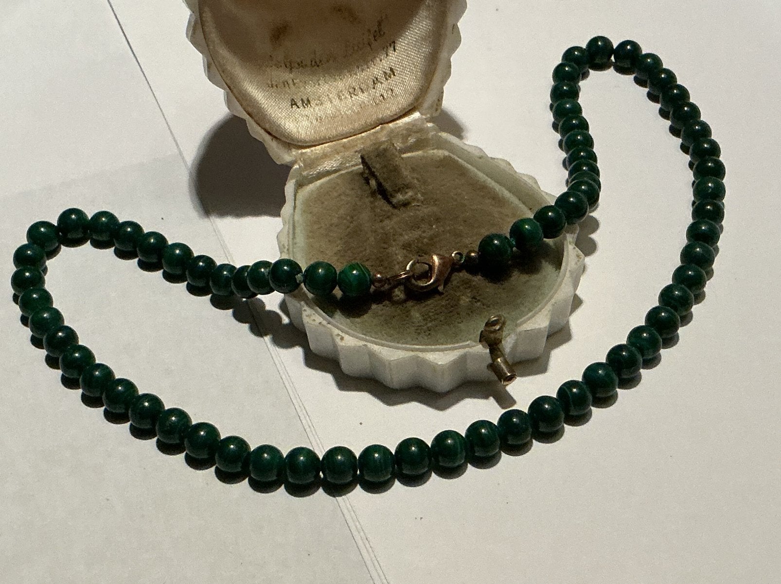 PRACHTIG COLLIER MET MALACHIET EDELSTENEN, Verzenden, Ketting, Met edelsteen