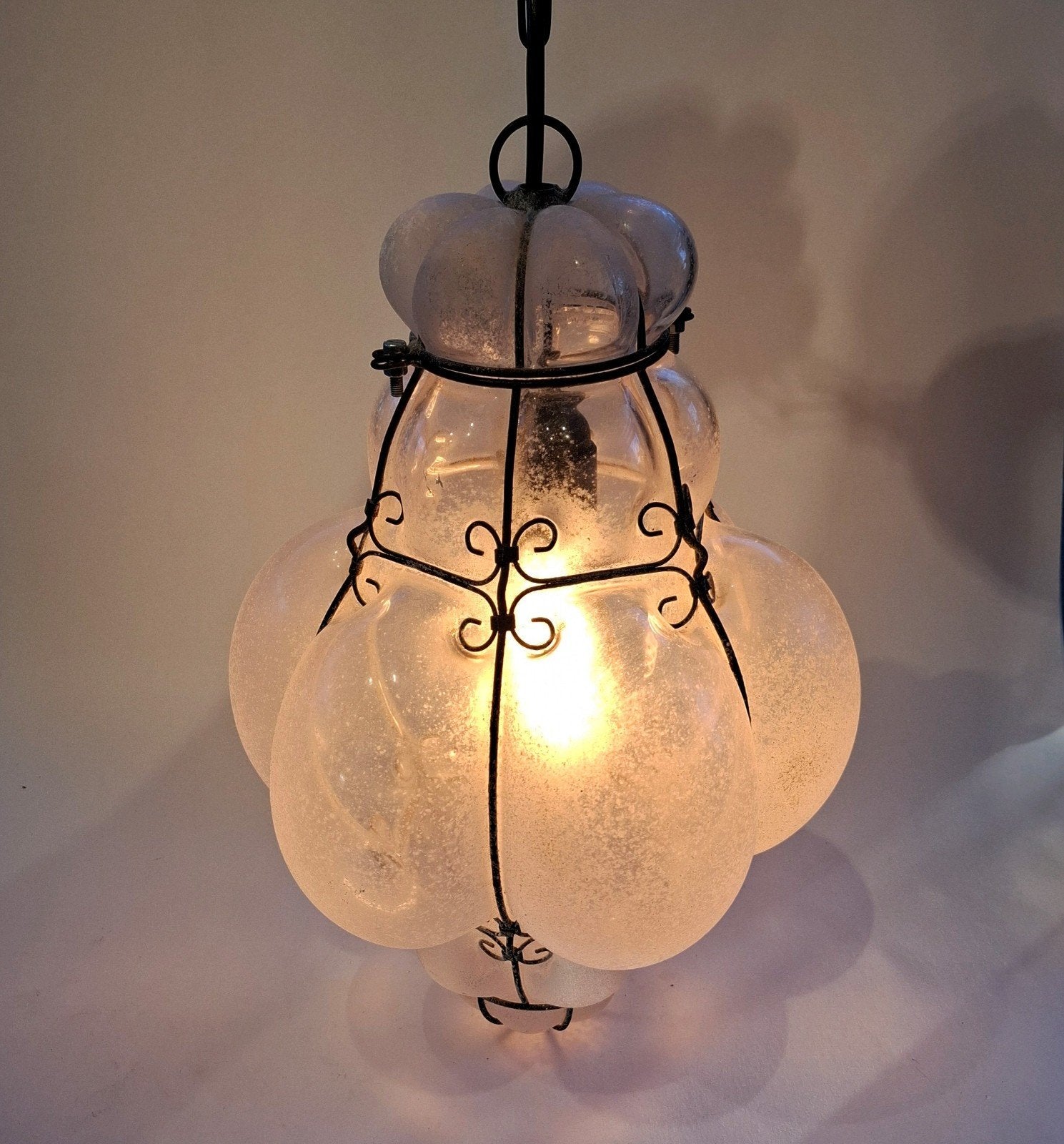 Venetiaanse Seguso Murano  Hanglamp, Ophalen of Verzenden, Zo goed als nieuw, Glas, E27 (groot)