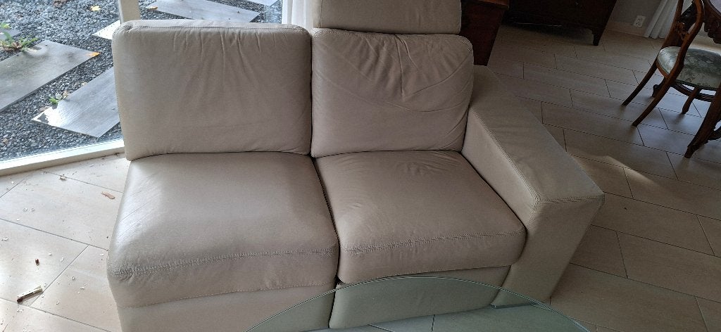 Leren bankstel, Huis en Inrichting, Ophalen, Miderd, 250 tot 300 cm, Gebruikt