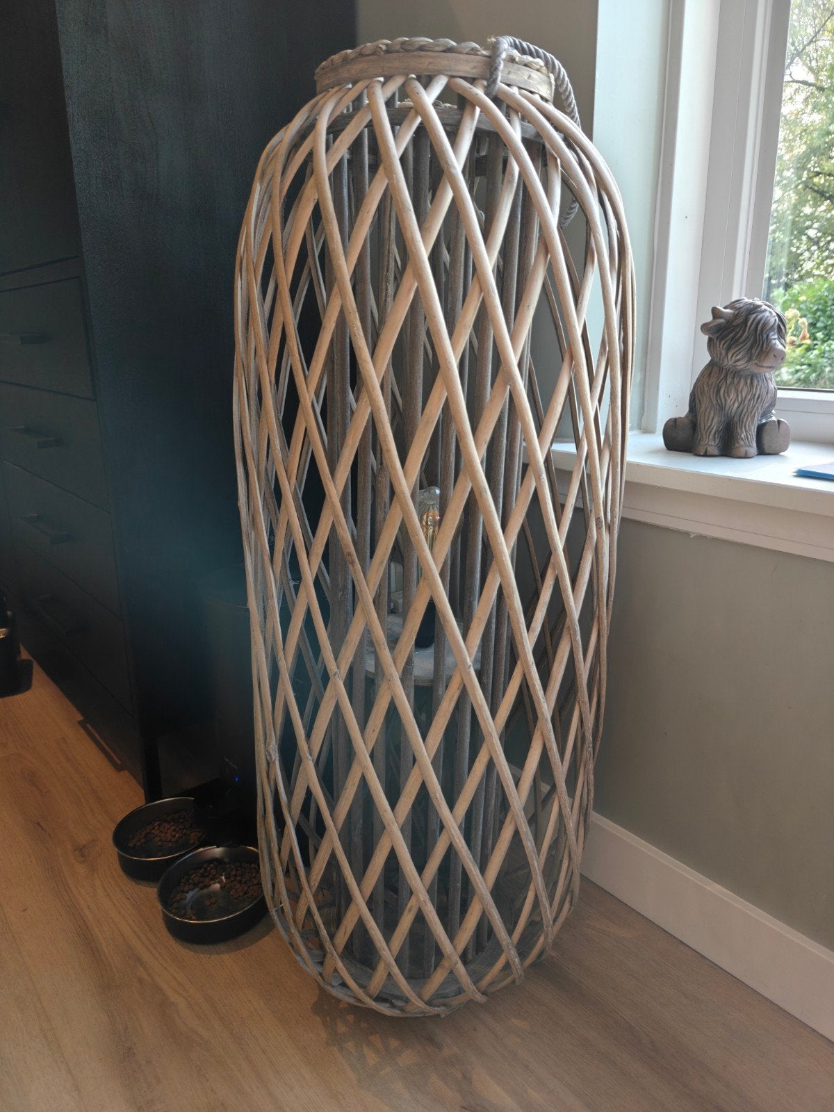 leuke staande sfeerlamp, Ophalen, 90 cm, Zo goed als nieuw, Hout