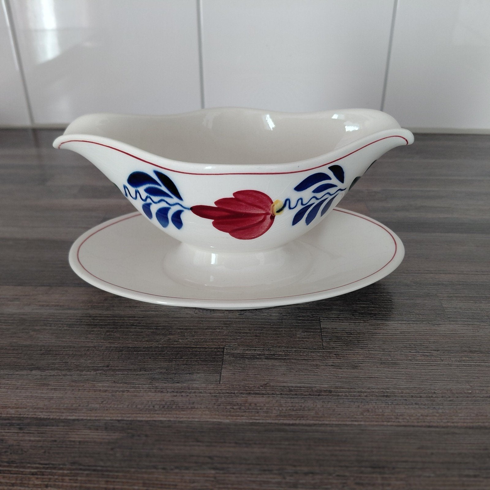 Boerenbont juskom / sauskom, Ophalen, Zo goed als nieuw, Aardewerk, Kom(men)