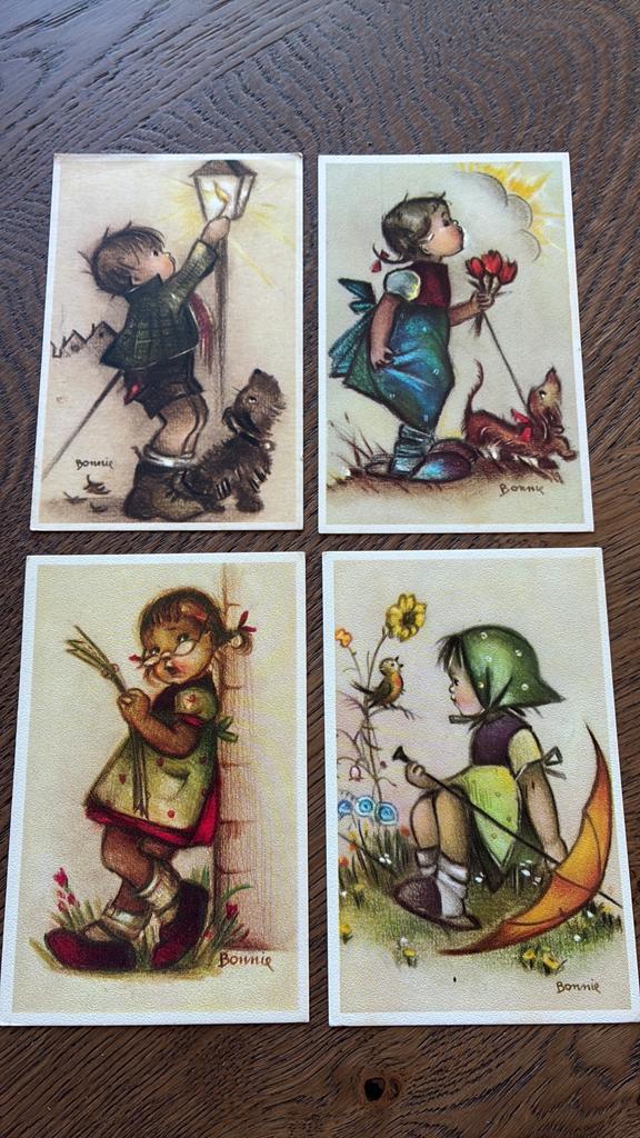 BONNIE. 4 kaarten. 3 onbeschreven, Ophalen of Verzenden