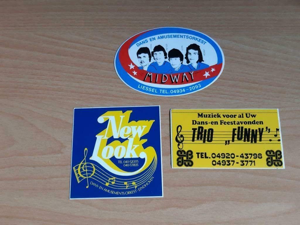 3x sticker dansorkest - Midway - Trio Funny én New Look, Verzenden, Nieuw