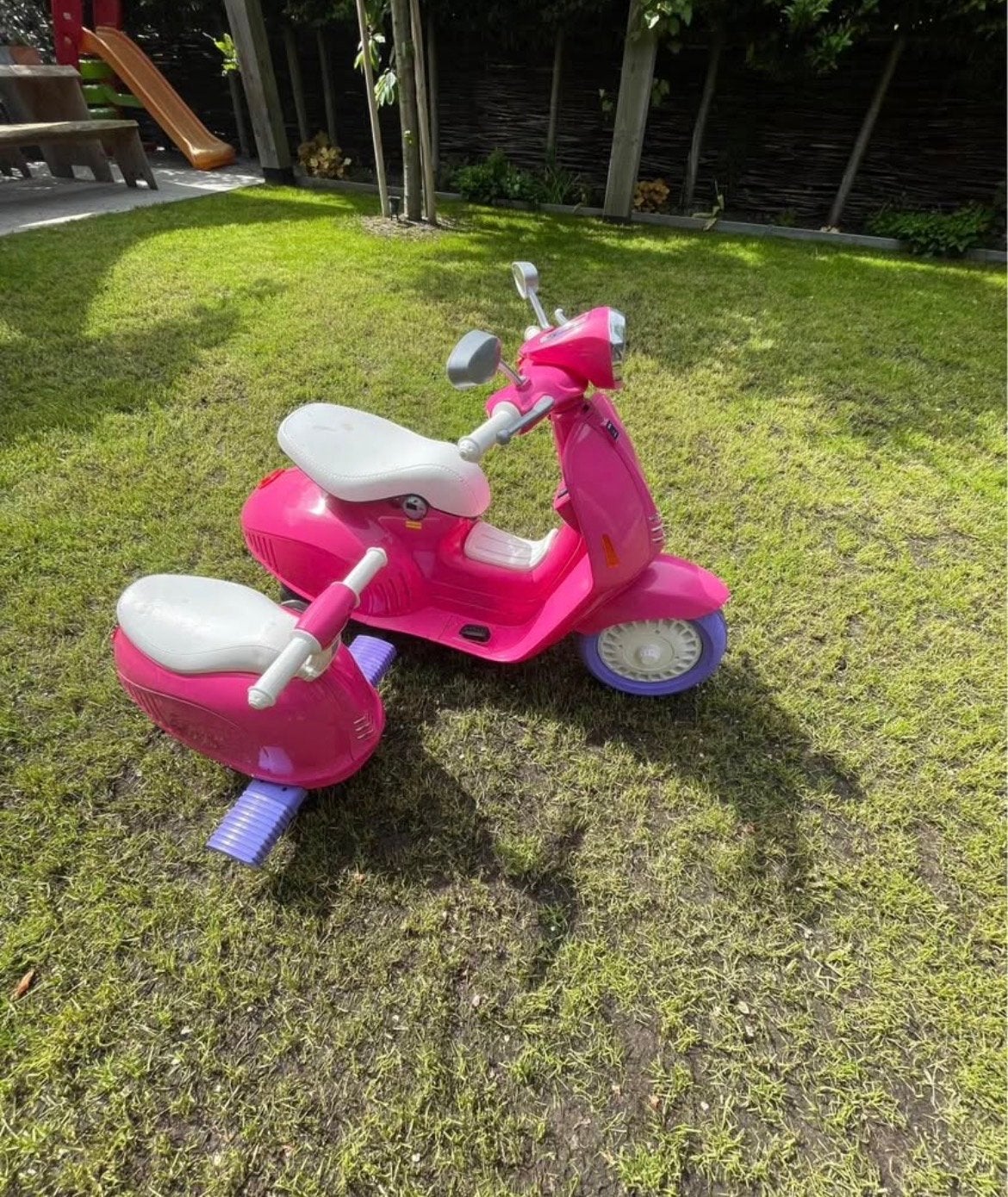 Roze kinder elektrische scooter met zijspan, Ophalen, Gebruikt