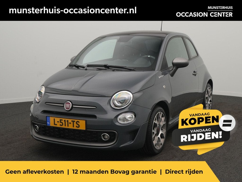 Fiat 500 1.0 Hybrid Sport - Occasion Lease vanaf €514 p/m, Auto's, Voorwielaandrijving, 12 maanden, 4 stoelen, Origineel Nederlands