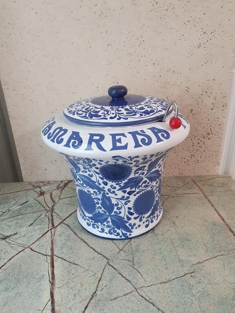 Vintage Fabbri Amarena kersenpot met deksel en lepel, Ophalen