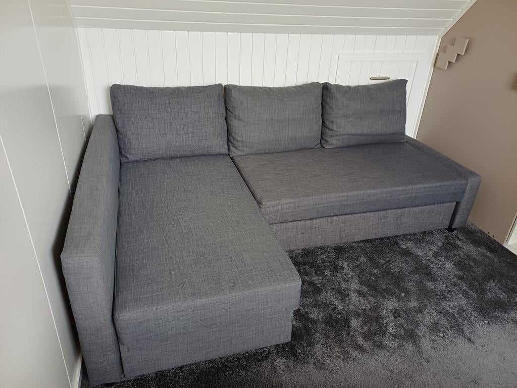 Ikea Friheten slaapbank grijs, Ophalen, Tweepersoons, 140 cm, Zo goed als nieuw
