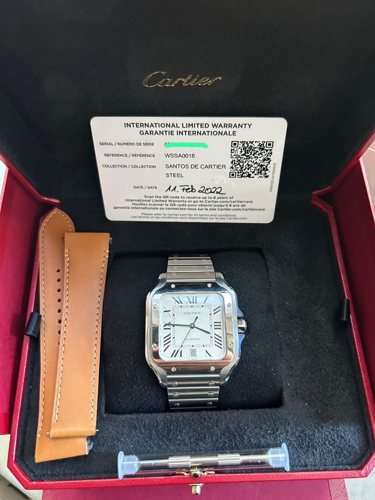 Cartier Santos Large WSSA0018 02/2022, Overige merken, Staal, Cartier, Staal