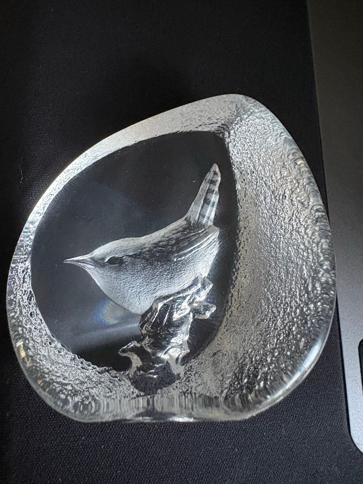 Glazen sculptuur vogel in ijs, Ophalen of Verzenden