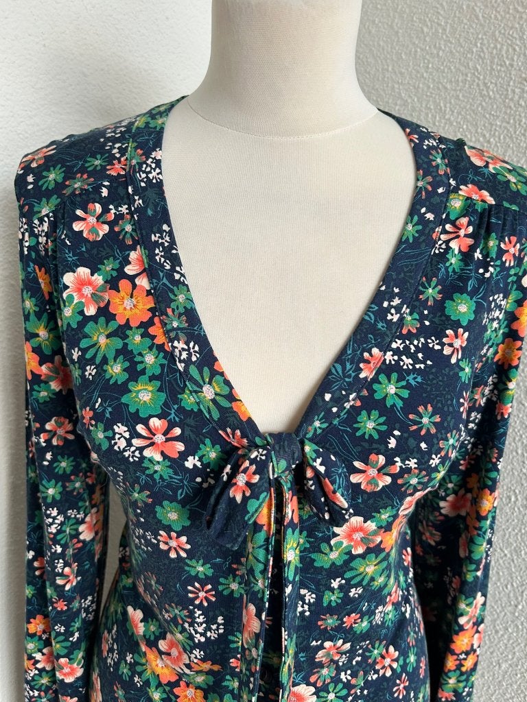 King Louie maat L blauwe bloemen blouse top 2655, Kleding | Dames, Blauw, Maat 42/44 (L), Ophalen of Verzenden, Zo goed als nieuw