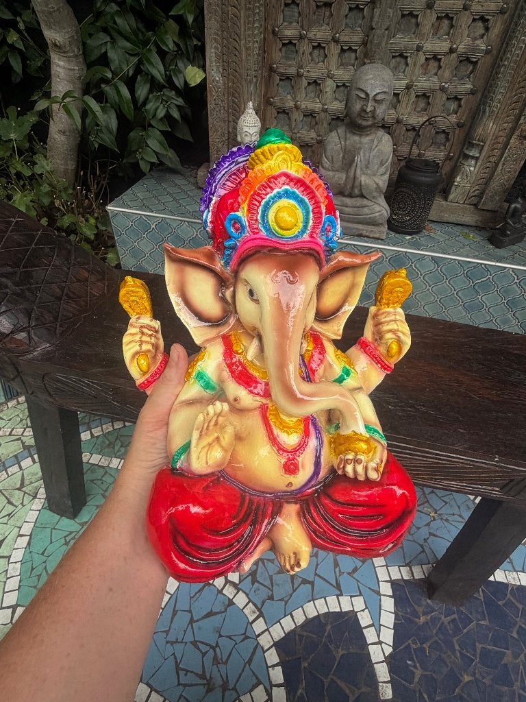 Ganesha beeld handbeschilderd boeddha zwaar Bali Indonesie, Massief, Nieuw, 33 cm, Ophalen of Verzenden
