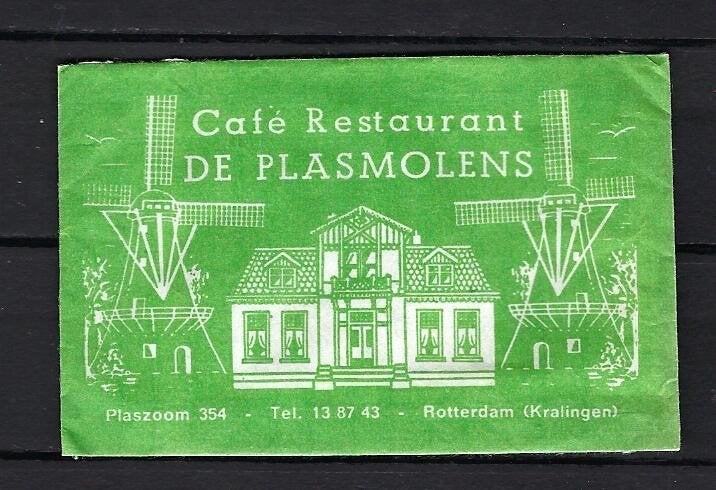 594 Rotterdam cafe rest DE PLASMOLEN, Ophalen of Verzenden, Nederland