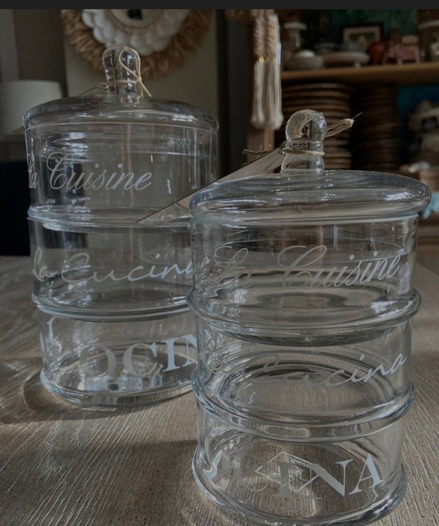 Zgan   LA CUCINA riviera maison  stapelpotten  2 stuks, Ophalen of Verzenden, Zo goed als nieuw, Glas