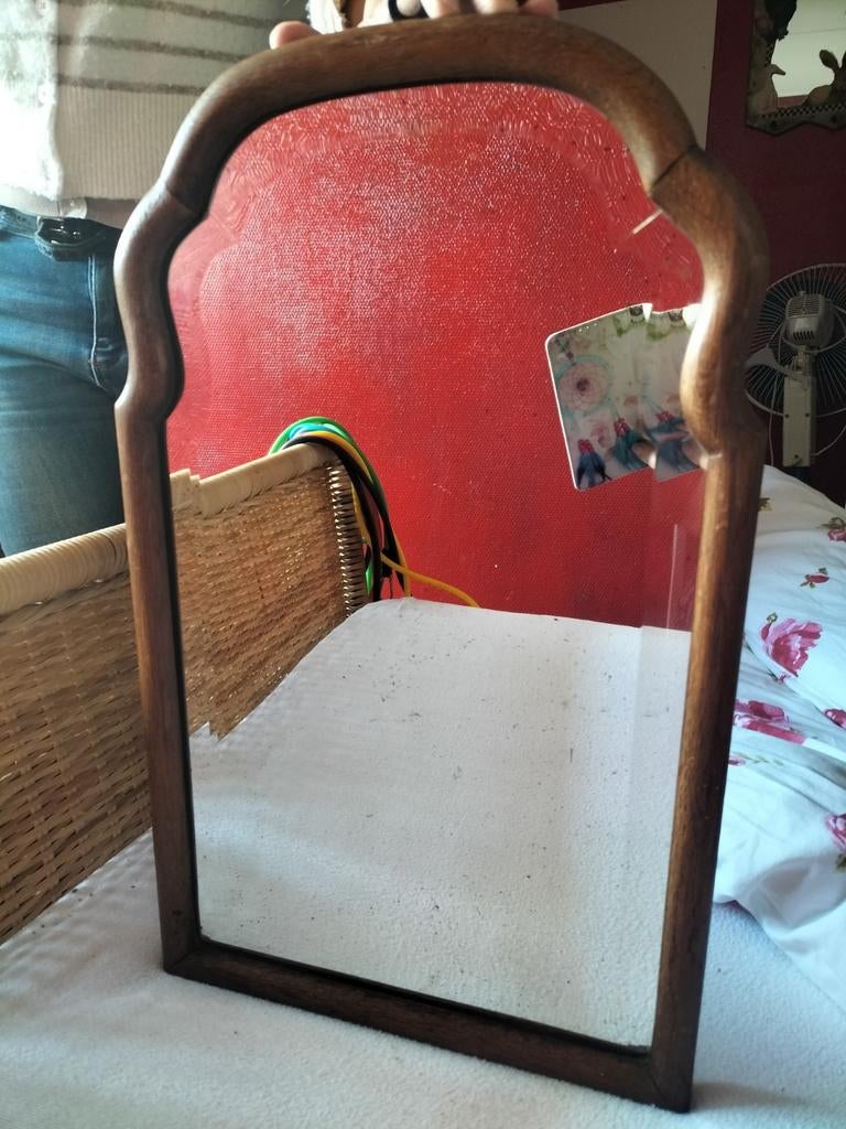 Antieke notenhouten Soester spiegel, Ophalen, Minder dan 50 cm