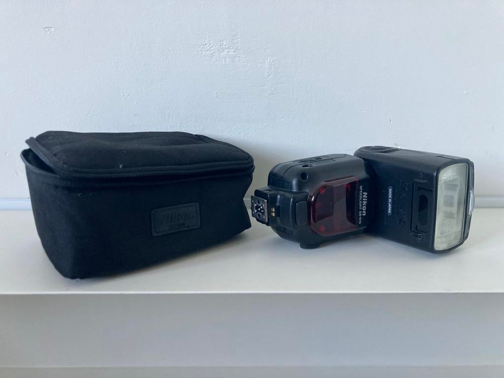Nikon Speedlight SB-910 flitser met tas, Ophalen, Zo goed als nieuw, Nikon, Kantelbaar