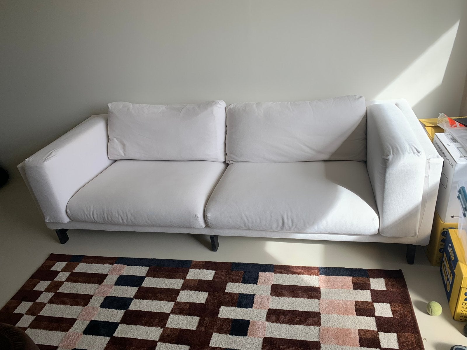 IKEA Nockeby 3 zits bank - beige, Huis en Inrichting, Ophalen, Gebruikt, Stof