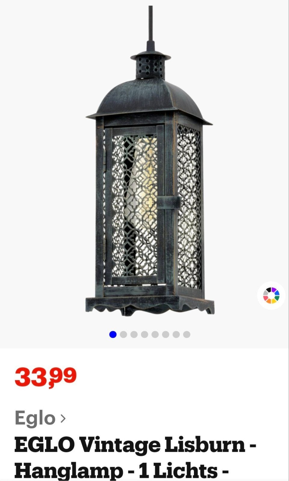 Superleuk vintage hanglampje nieuw, Groen, Nieuw, Ophalen of Verzenden, Metaal