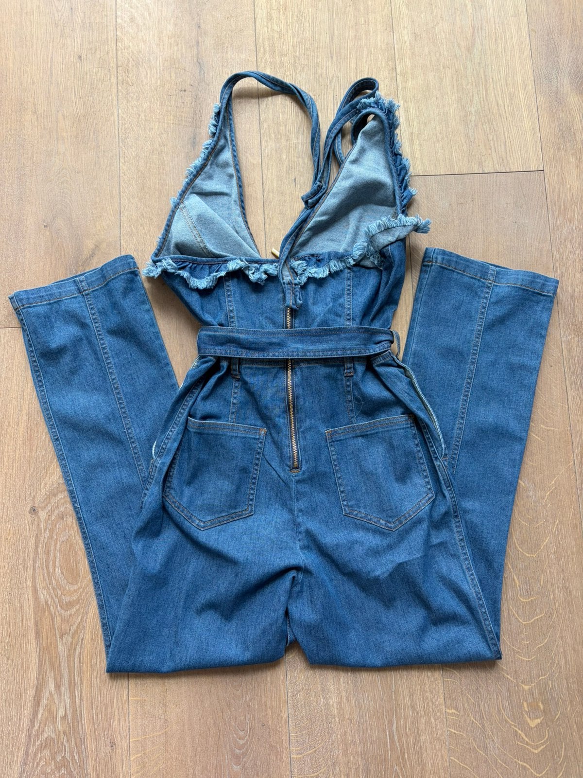 DENNY ROSE jumpsuit jeans met blote rug mt 38, Maat 38/40 (M), Italie, -, Zo goed als nieuw
