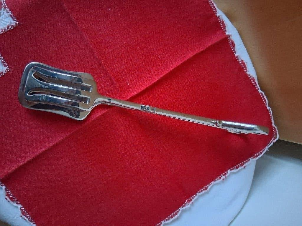 Antieke vlees- gebaktang verzilverd, Antiek en Kunst, Ophalen of Verzenden