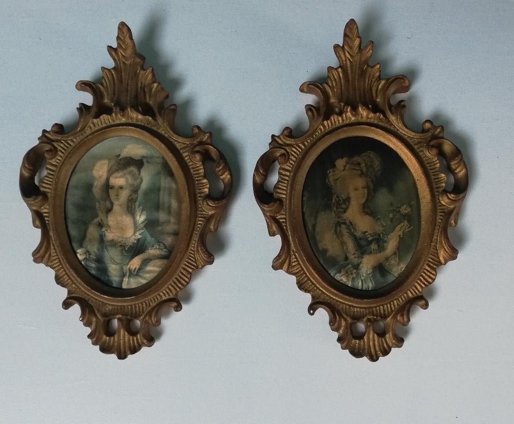Charles Le Brun en Gainsborough stoffen schilderijtjes, Ophalen of Verzenden