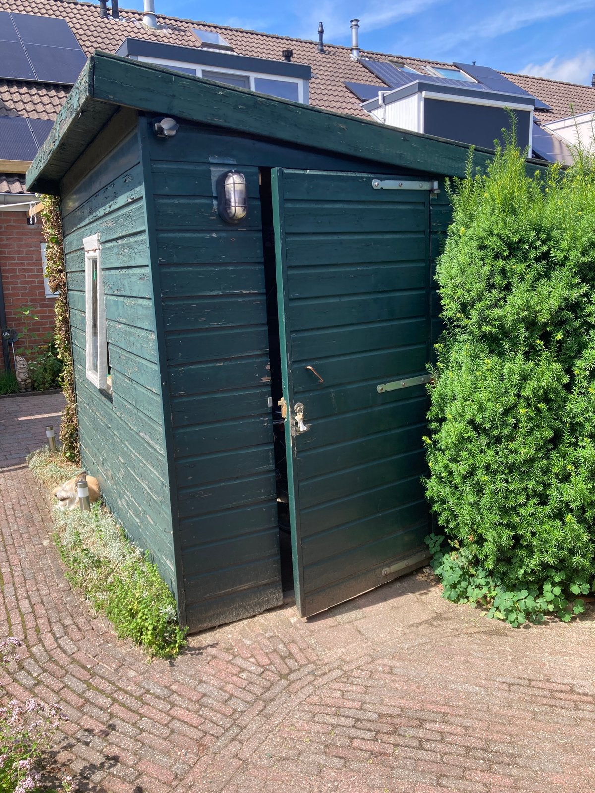 Gratis af te halen houten tuinhuis 250 bij 200 cm binnenmaat, Tuin en Terras, Tuinhuizen, Ophalen, 250 tot 500 cm, Blokhut, 1 raam